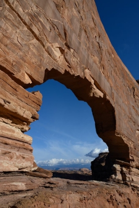 Picture of USA-UTAH. JEEP ARCH AND CLOUDS NEAR MOAB