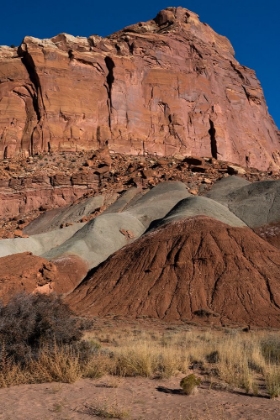 Picture of USA-UTAH. SANDSTONE GEOLOGICAL FEATURES CAPITOL REEF NATIONAL PARK