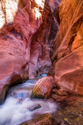 Picture of KANARRAVILLE-UTAH. HIKING THROUGH THE RED ROCK SLOT CANYONS IN KANARRAVILLE-UTAH.