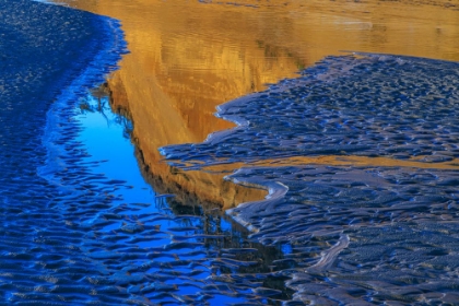 Picture of USA-WASHINGTON-COPALIS BEACH-IRON SPRINGS. PATTERNS IN BEACH SAND AT SUNSET.