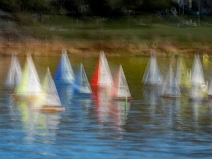 Picture of USA-WASHINGTON STATE-RENTON. REMOTE CONTROL SAILBOATS AT GENE COULON PARK ON LAKE WASHINGTON.