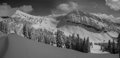 Picture of USA-WYOMING. PANORAMIC OF PEAKED MOUNTAIN AND MARYS NIPPLE-GRAND TARGHEE RESORT WITH NEW SNOW.