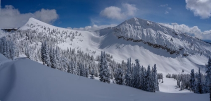 Picture of USA-WYOMING. PANORAMIC OF PEAKED MOUNTAIN AND MARYS NIPPLE-GRAND TARGHEE RESORT WITH NEW SNOW.