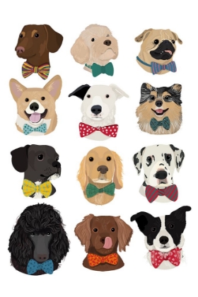Picture of DOGS IN BOW TIES