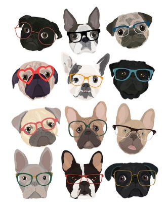 Picture of PUGS IN GLASSES