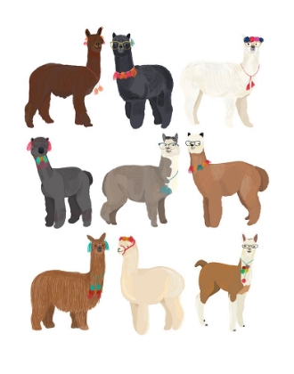 Picture of STANDING LLAMAS IN GLASSES