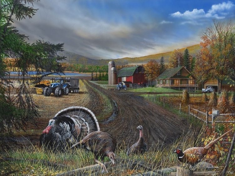 Picture of TURKEY AND BLUE TRACTORS