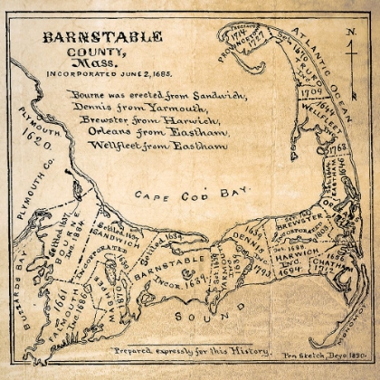 Picture of VINTAGE BARNSTABLE COUNTY MAP