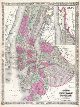Picture of 1866 NYC AND BROOKLYN MAP