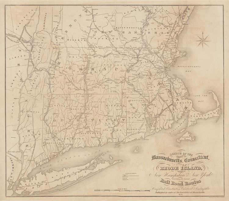 Picture of MA CT RI RAIL ROUTES MAP