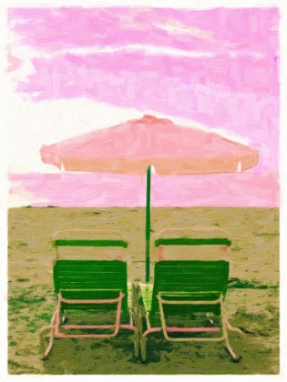 Picture of PINK SUNSET WITH BEACH CHAIRS