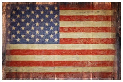 Picture of VINTAGE AMERICAN FLAG ON BARN