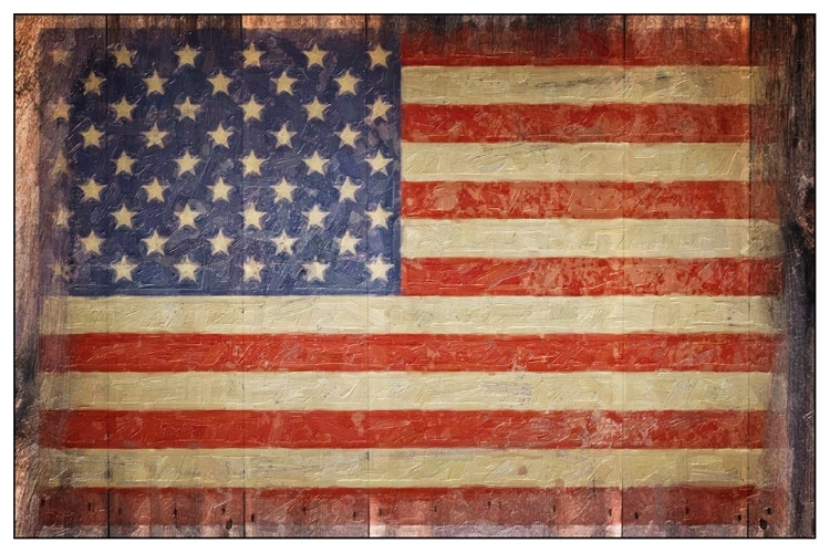 Picture of VINTAGE AMERICAN FLAG ON BARN
