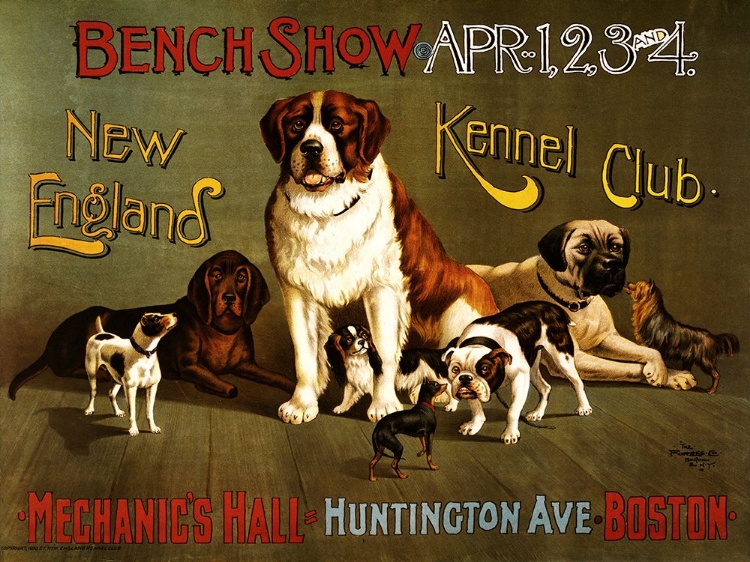 Picture of NEW ENGLAND KENNEL CLUB BENCH SHOW CIRCA 1890
