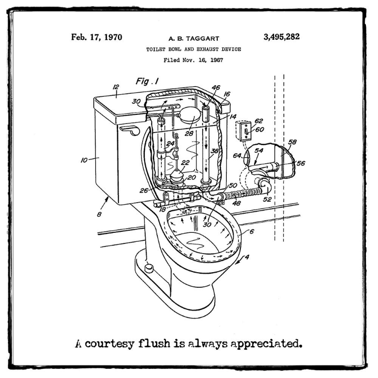 Picture of A COURTESY FLUSH BATHROOM PATENT