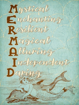 Picture of MERMAID TYPOGRAPHY WITH DOLPHIN