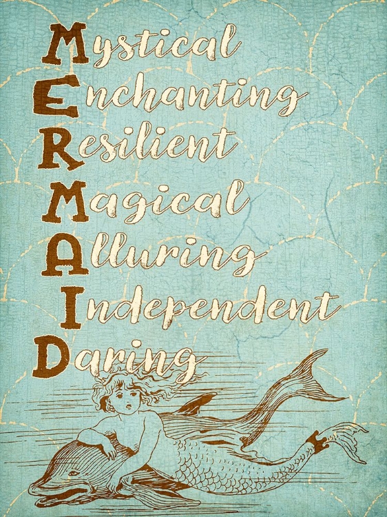 Picture of MERMAID TYPOGRAPHY WITH DOLPHIN