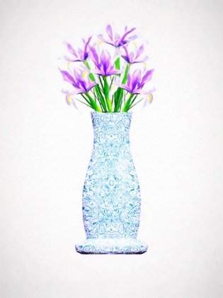 Picture of IRISES IN CHINOISERIE VASE STILL LIFE