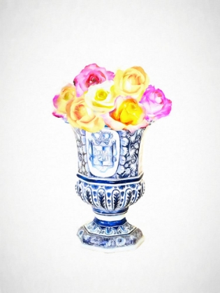 Picture of ROSES IN CHINOISERIE VASE STILL LIFE