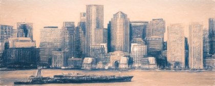 Picture of BOSTON HARBOR SKYLINE IN MORNING