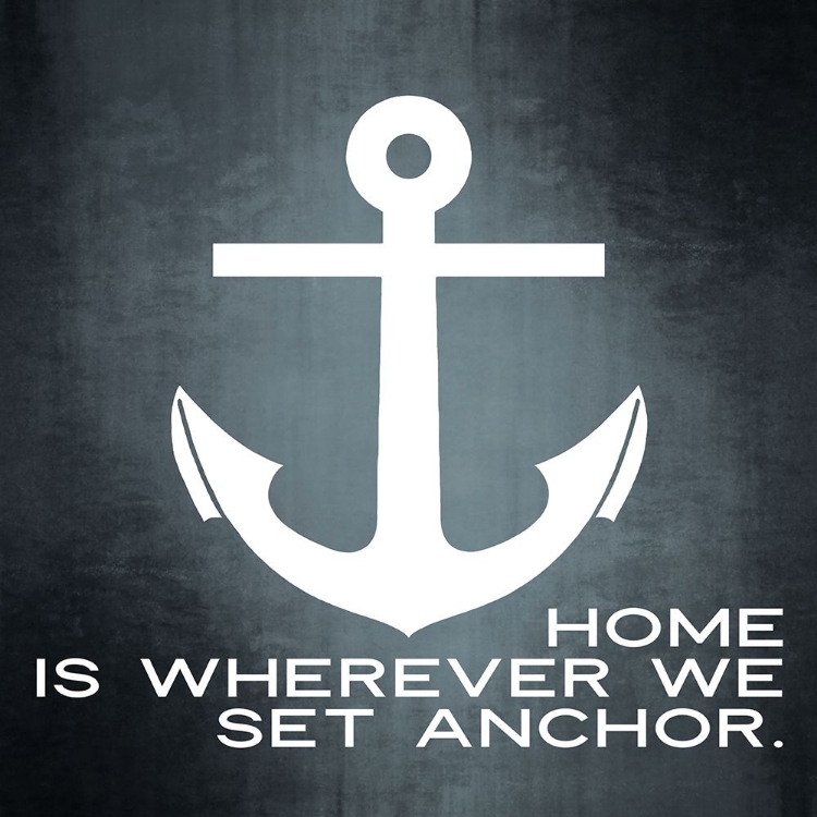 Picture of WOOD WORDS HOME IS WHEREVER WE SET ANCHOR