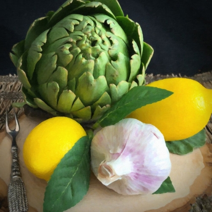 Picture of STILL LIFE ARTICHOKE AND LEMONS