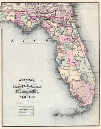 Picture of WATSONS MAP OF FLORIDA 1875