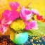 Picture of MIXED BOUQUET IN AQUA