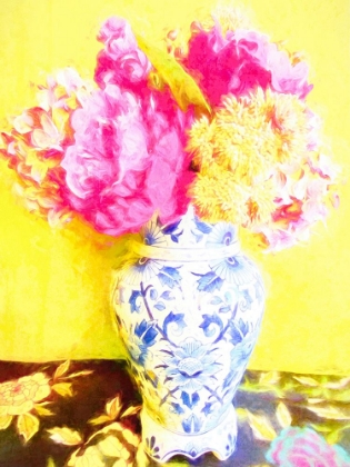 Picture of PEONIES IN BLUE GINGER JAR