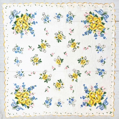 Picture of HANDKERCHIEF YELLOW FLORAL ON WOOD