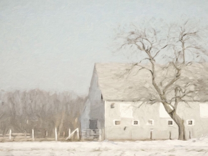 Picture of WHITE BARN W BLUE DOOR