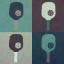 Picture of PICKLEBALL POP ART AQUA AND BROWN