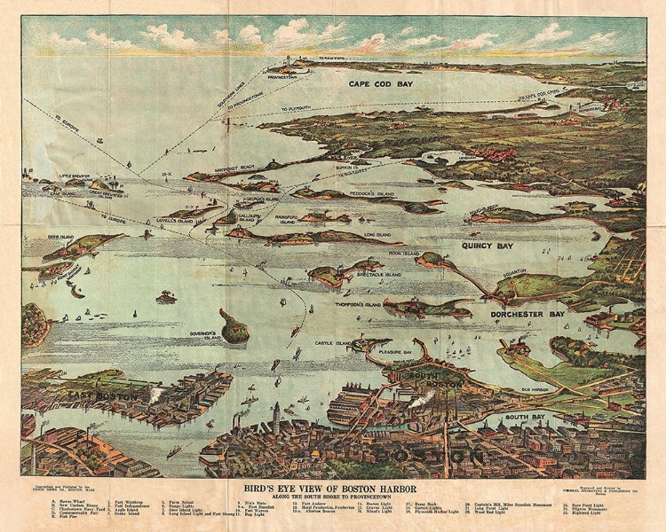 Picture of 1899 VIEW MAP OF BOSTON HARBOR