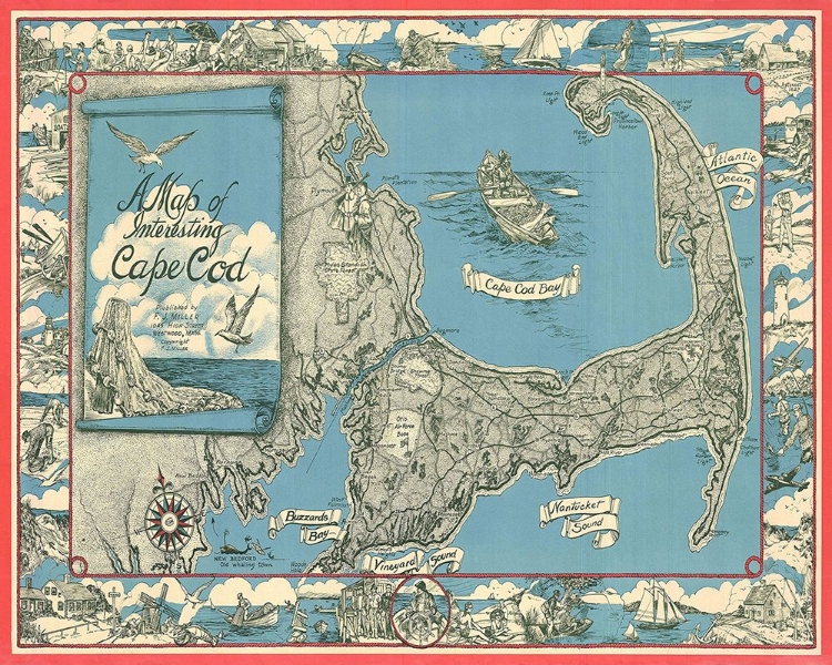 Picture of 1945 MILLER MAP OF CAPE COD