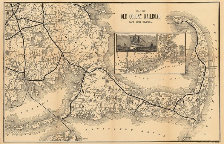 Picture of 1888 OLD COLONY RAILROAD MAP