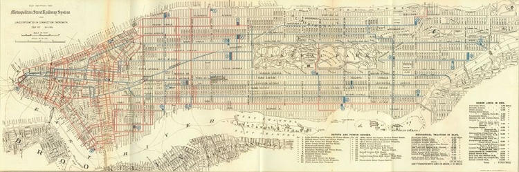 Picture of 1899 MANHATTAN STREET RAILWAYS MAP