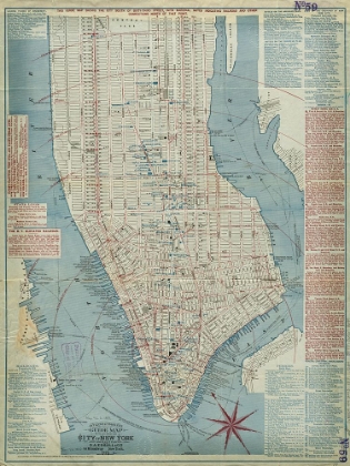 Picture of 1877 EDSALL MAP OF MANHATTAN ????