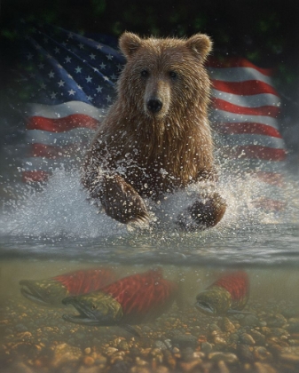 Picture of BROWN BEAR FISHING AMERICA