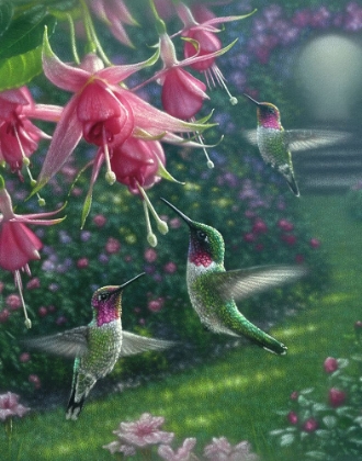 Picture of HUMMINGBIRD HAVEN - SQUARE