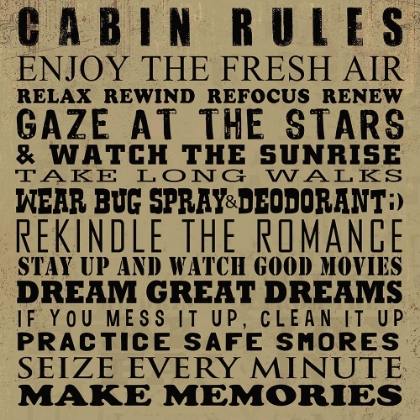 Picture of CABIN RULES