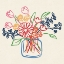 Picture of BOLD LINE FLOWERS
