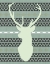Picture of GREEN TRIBAL DEER HEAD ON GRAY
