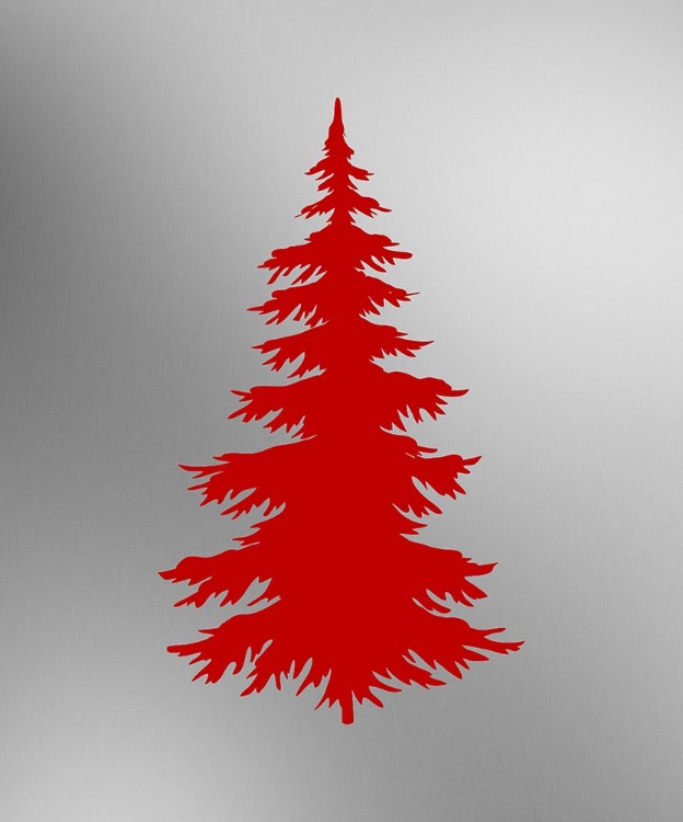 Picture of RED TREE ON SILVER