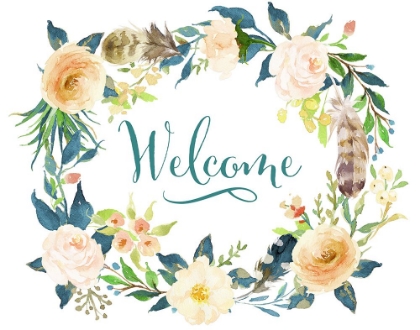 Picture of WELCOME TEAL FLORAL