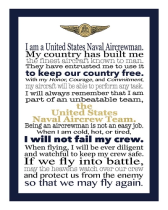 Picture of NAVAL AIRCREWMAN CREED