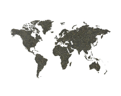 Picture of WORLD MAP CHALKBOARD AND GOLD