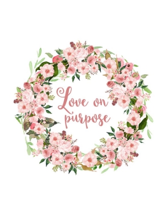 Picture of LOVE ON PURPOSE PINK WREATH