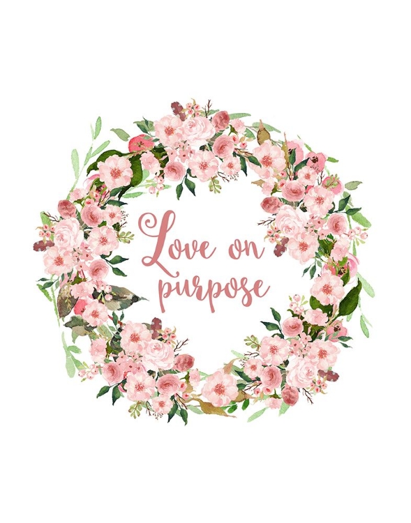 Picture of LOVE ON PURPOSE PINK WREATH