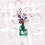 Picture of FLORAL JAR ON GRUNGE SQUARE