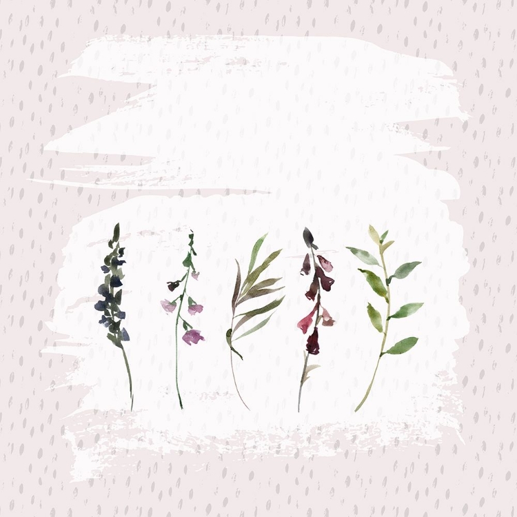 Picture of FLORALS ON GRUNGE SQUARE